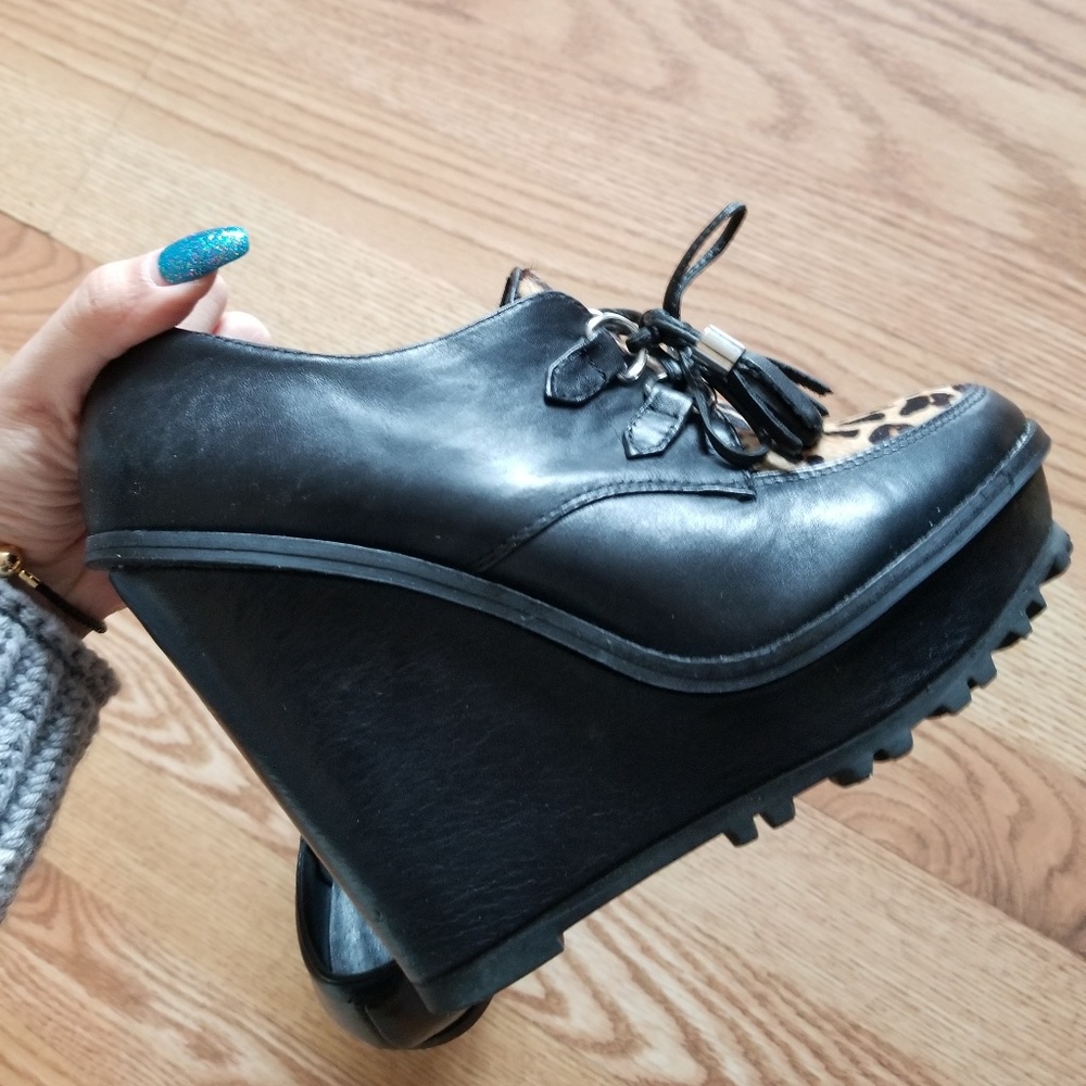 ❤ Aldo platform leather animal print shoes